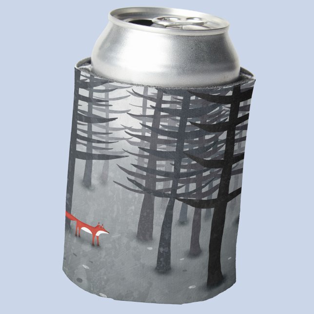 Porta-lata A Raposa e a Floresta (A fox in a forest fun moody can cooler)