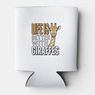 Porta-lata A Vida É Melhor Com Girafas Camisa Vintage Design_