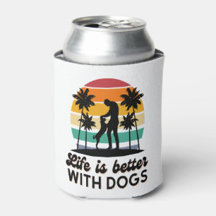 Porta-lata A vida é melhor com os cães... Homem-Sol-Sol e Cac