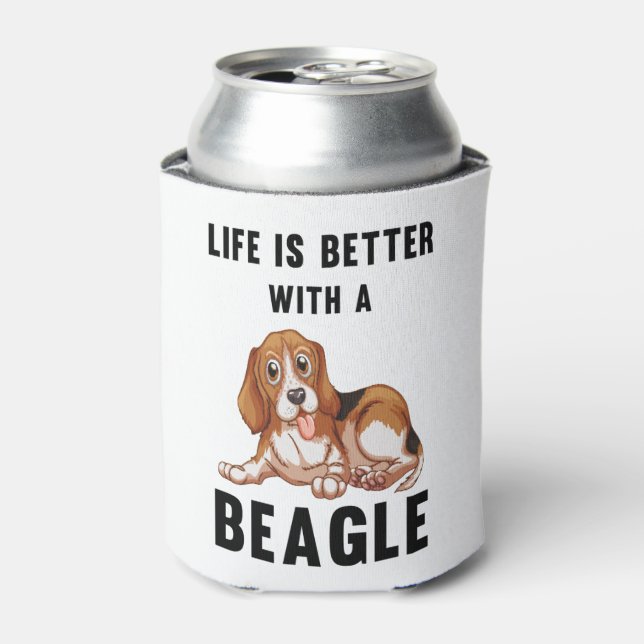 Porta-lata A vida é melhor com um beagle (Can Front)