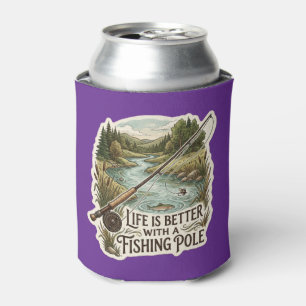 PORTA-LATA A VIDA É MELHOR COM UMA CANA DE PESCA
