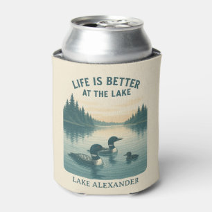 Porta-lata A vida é melhor no lago Loon Design Custom Lake