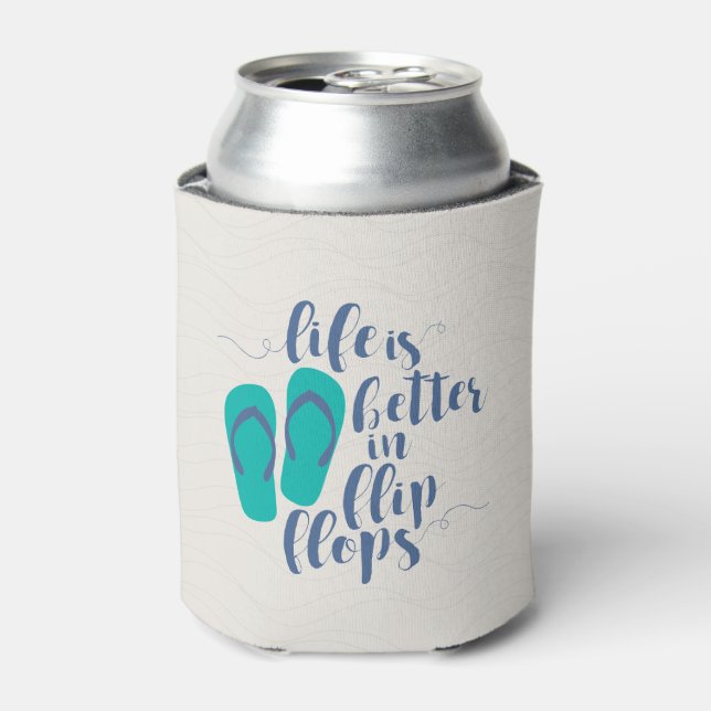 Porta-lata A vida é melhor nos Chinelos (Can Front)