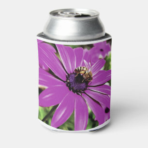 Porta-lata Abelhas De Mel Numa Arte Daisy Africana Roxa