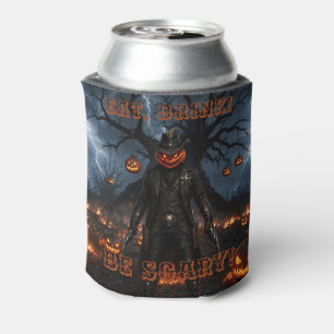 Porta-lata Abóbora Assustadora de Halloween Xerife Cowboy Rel
