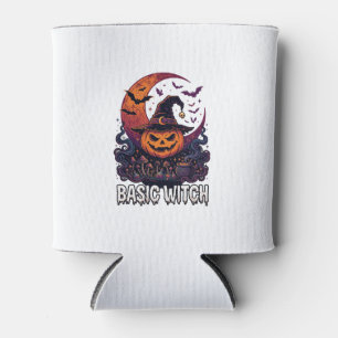 Porta-lata Abóbora de Halloween de Bruxa Básica Crescente Lua