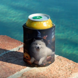 Porta-lata Abóboras Samoyed Halloween Assustador