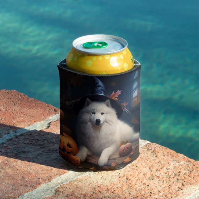 Porta-lata Abóboras Samoyed Halloween Assustador (Piscina in situ)
