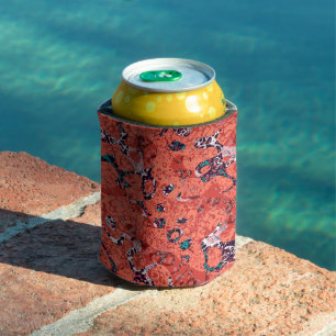 Porta-lata Abstração Gráfica Preta-Vermelho Preto-Branco