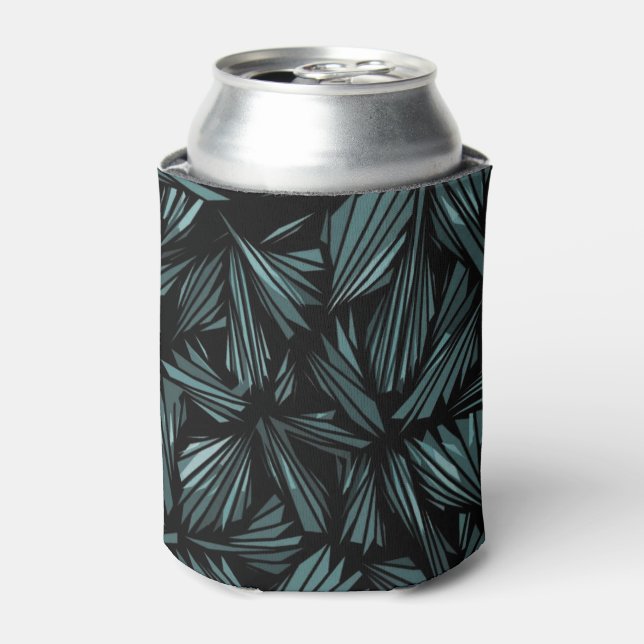 Porta-lata Abstract Shattered Glass Blue Pattern Can Cooler (Can Front)
