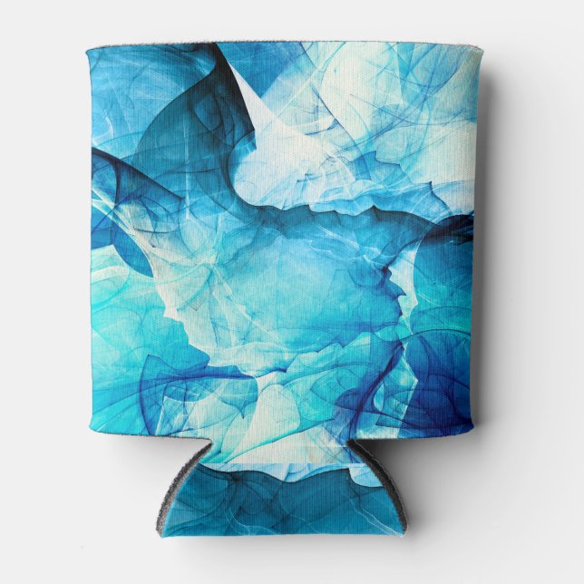 Porta-lata Abstrato azul: composição fractal. (Frente)