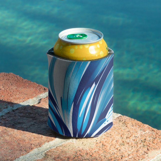 Porta-lata Abstrato Blue Flower Art Deco (Piscina in situ)