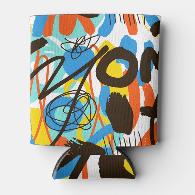 Porta-lata Abstrato, brilhante padrão de verão. (Frente)