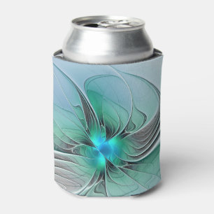 Porta-lata Abstrato com Arte Fractal Azul, Moderna