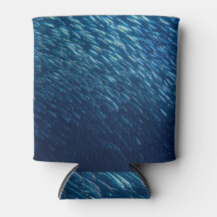 Porta-lata Abstrato da Escola de Peixes do Mar Subaquático