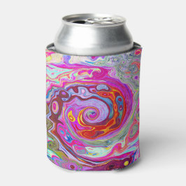 Porta-lata Abstrato da parte traseira do Groovy, rosa quente 