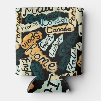 Porta-lata Abstrato de aquarelas, padrão maiúsculo