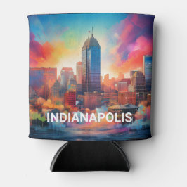 Porta-lata Abstrato de Arte Colorida por Indianápolis