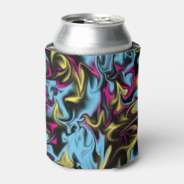 Porta-lata Abstrato, espirais de preto amarelo-rosa azul-púrp