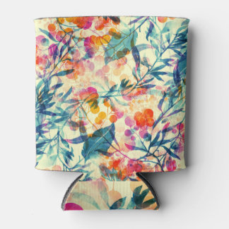 Porta-lata Abstrato floral: ervas, padrão de flores.