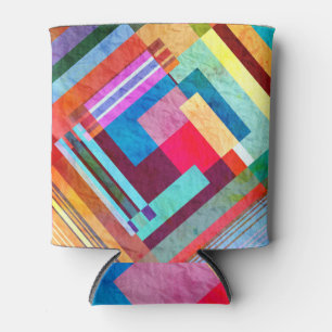 Porta-lata Abstrato geométrico, fundo de cores gráficas.
