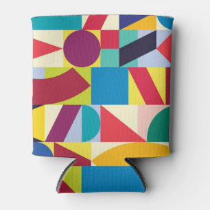 Porta-lata Abstrato Geométrico: Padrão Vintage Invisível.