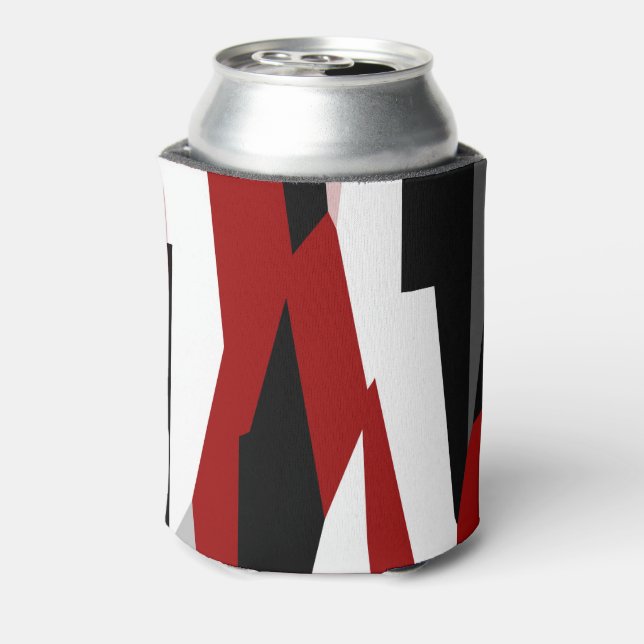 Porta-lata Abstrato preto e branco vermelho (Can Back)