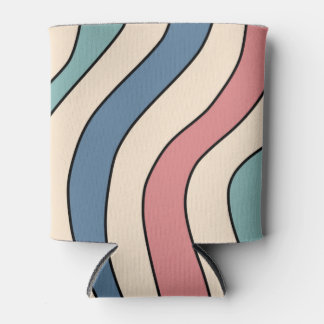 Porta-lata Abstrato Retro 70s Marble Blue Groovy Padrão