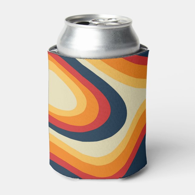 Porta-lata Abstrato retro style waves design (Can Front)