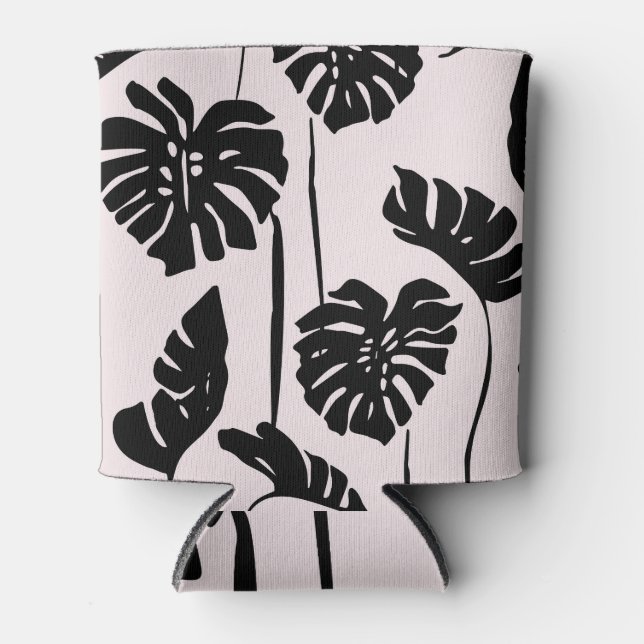 Porta-lata Abstrato Tropical Monstera Palm Art (Frente)