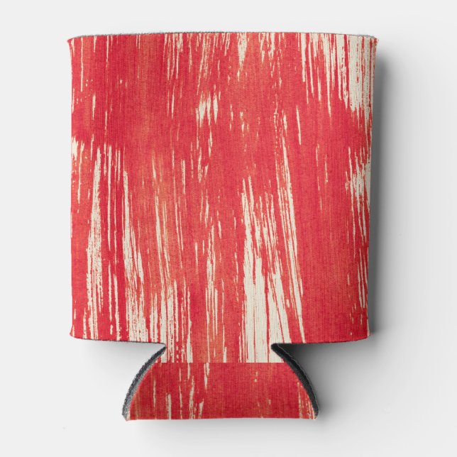 Porta-lata Abstrato Vermelho: Fundo de Aquarela. (Frente)