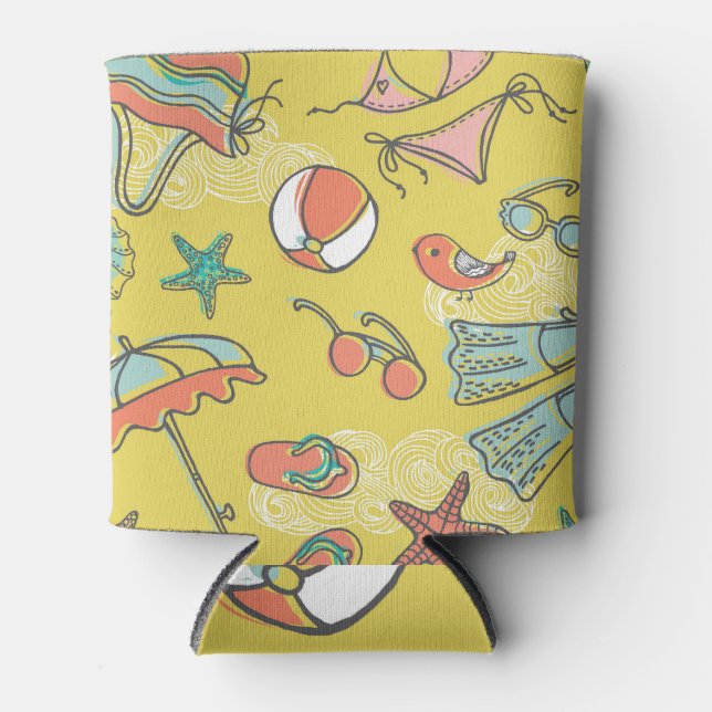 Porta-lata Acessórios de Praia: Padrão Sem Olhos De Verão. (Frente)