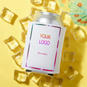 Porta-lata adicionar logotipo personalizado borda rosa vermel