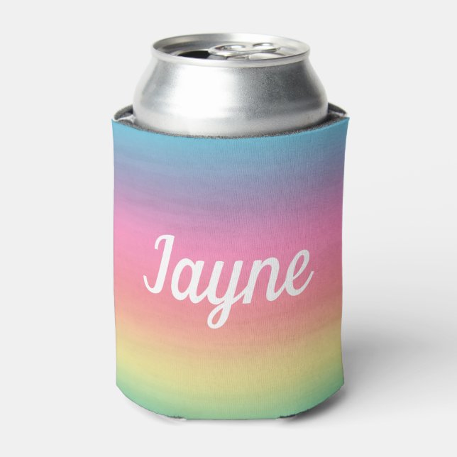 Porta-lata Adicionar Nome. Ombre Rainbow. (Can Front)
