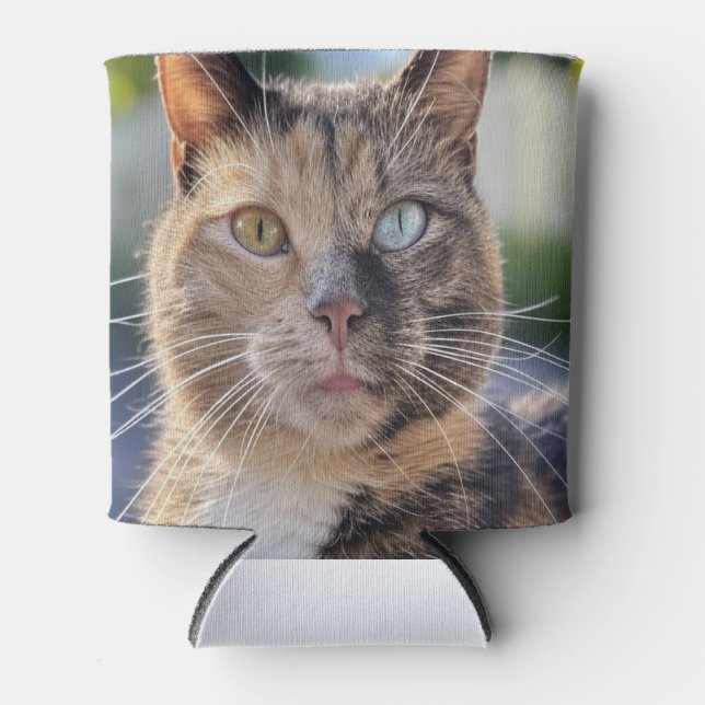 Porta-lata Adicionar Personalização de Foto de Cat (Frente)