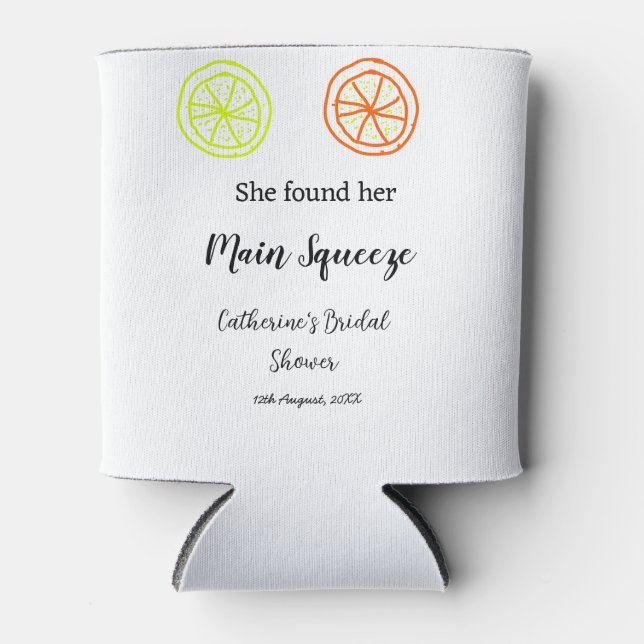 Porta-lata Adicione o nome da espremer limão limonada no chá  (Frente)