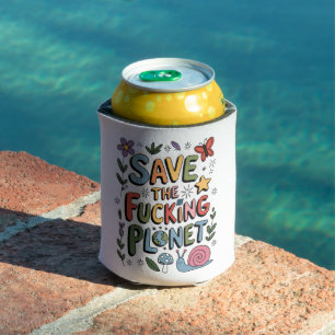 Porta-lata Adorável Eco-guerreiro Ambiental Salve o Planeta