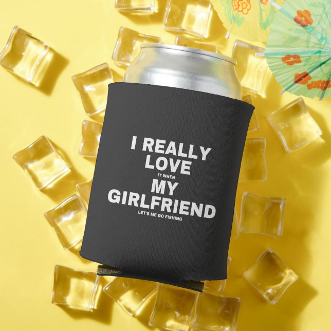 Porta-lata Adoro Quando O Meu Namorada Deixa-Me Ir Pescar (Verão in situ)