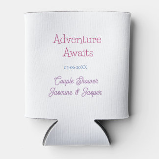 Porta-lata adventure awaits couple shower name date pink blue