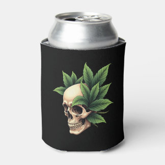 Porta-lata Aesthetic Goth Grunge Skull Tropical Monstera Leaf
