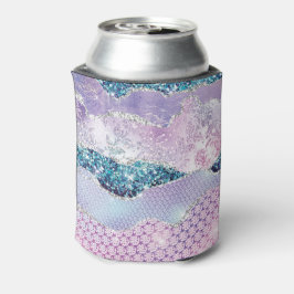 Porta-lata Agato prateado roxo, cor-de-rosa, de tendência