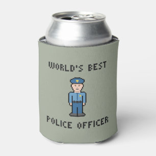 Porta-lata Agente da polícia do pixel do mundo o melhor