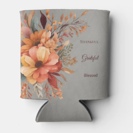 Porta-lata Agradecido abençoado Floral Dia de Ação de Graças