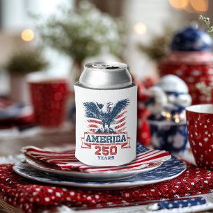 Porta-lata Águia Americana Patriótica Feliz 250º Aniversário
