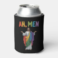 Ah Homens Engraçado LGBT Orgulho Gay Jesus Bandeir