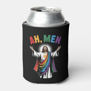 Porta-lata Ah Homens Engraçados Jesus LGBTQ Orgulho Gay Arco-
