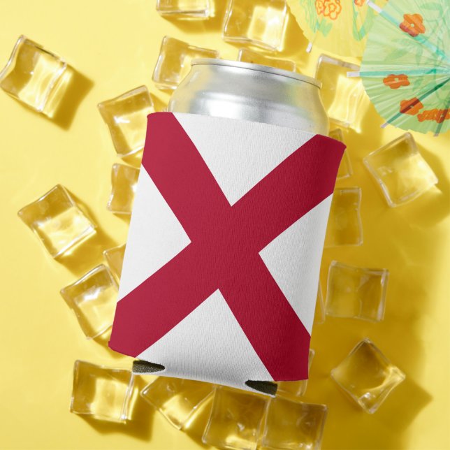 Porta-lata Alabama: Rua Andrew Crimson Cross Flag (Verão in situ)