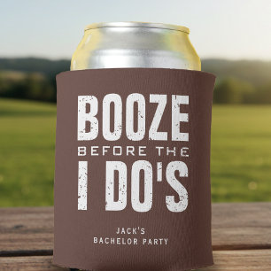 Porta-lata Álcool Antes da Despedida de Solteiro Marrom e Bra