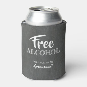Porta-lata Álcool Grátis - Proposta Engraçada para Padrinho d