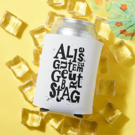 Porta-lata Alemão "Feliz Aniversário" Lino Impressão